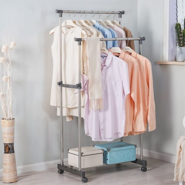 قضيب خزانة ملابس ورف أحذية من الفولاذ المقاوم للصدأ