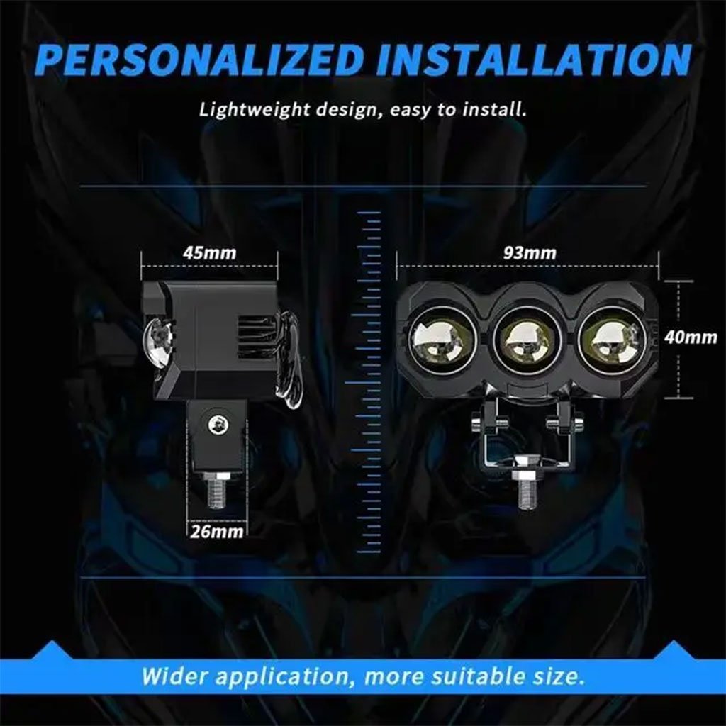 جهاز عرض عالمي بثلاث عدسات للدراجات الهوائية والنارية - الصورة 3