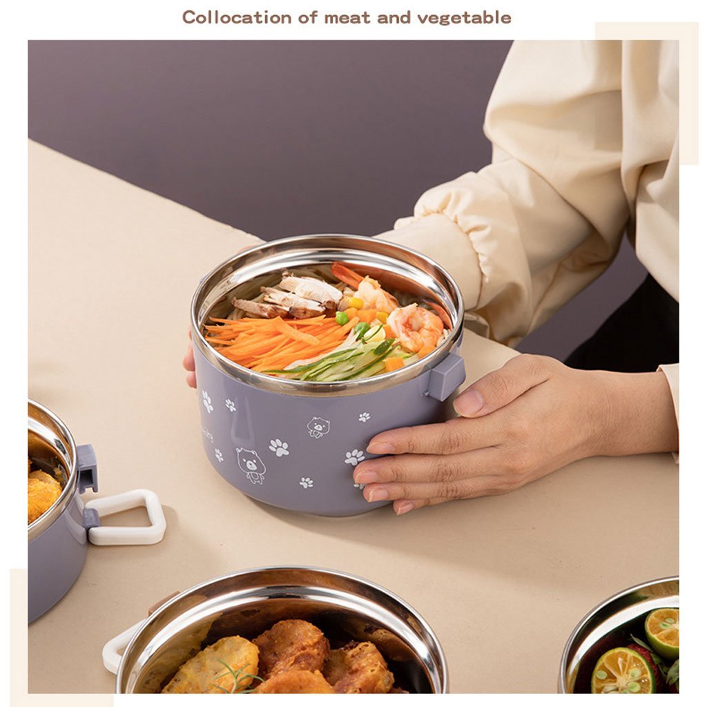 علبة غداء محمولة مصنوعة من الفولاذ المقاوم للصدأ 304 - الصورة 2