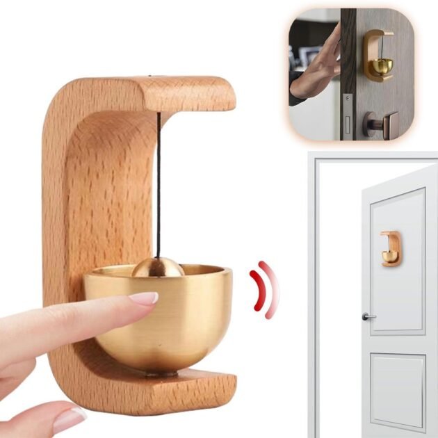 جرس باب خشبي عتيق الطراز الياباني