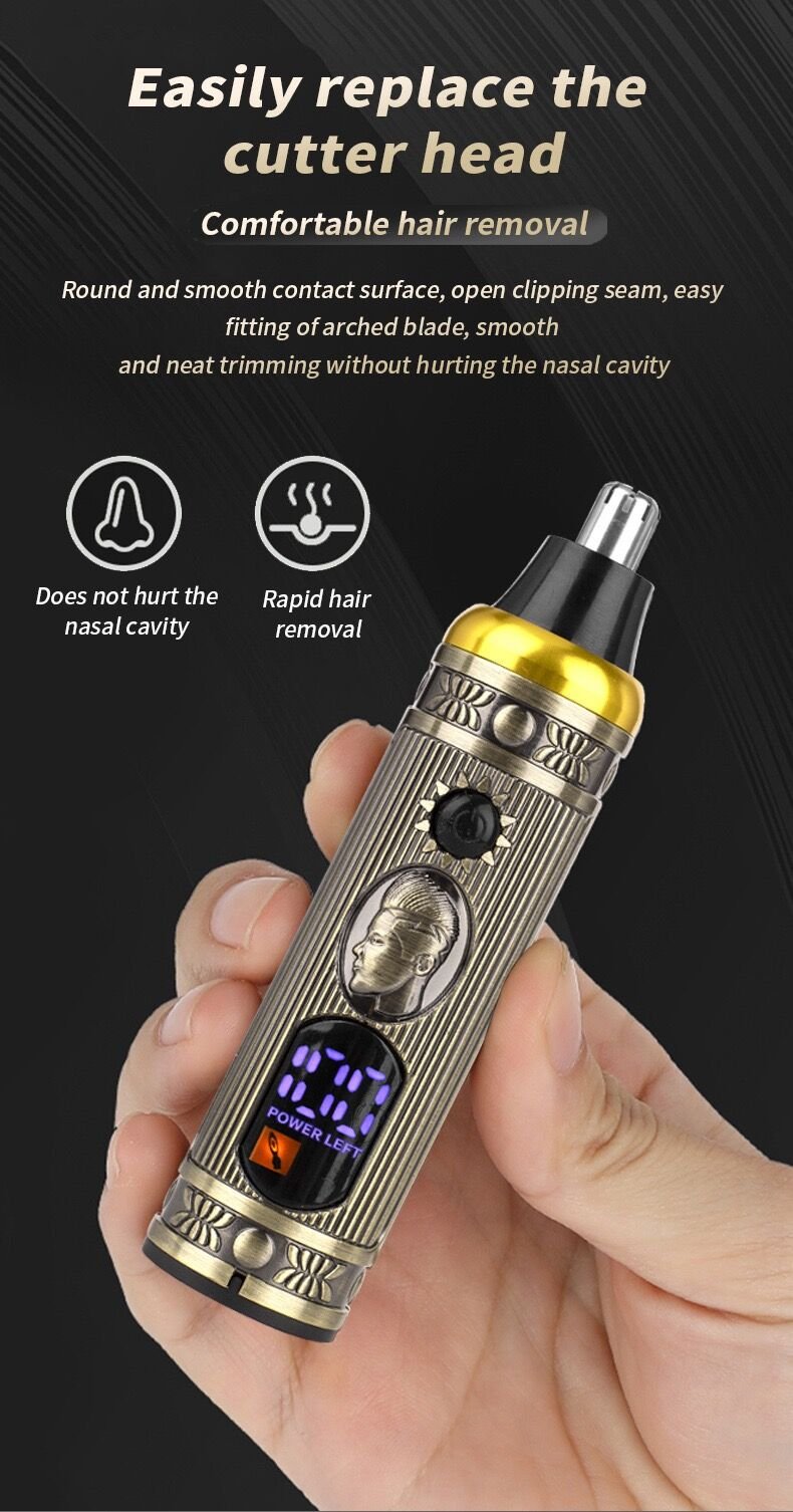 Ensemble de rasoir électrique pour hommes, tondeuse pour barbe et nez, chargeur USB, avec écran LCD - الصورة 7