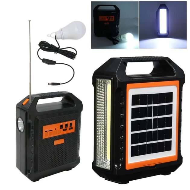 مكبر صوت بلوتوث يعمل بالطاقة الشمسية مزود بلوحة ومصباح