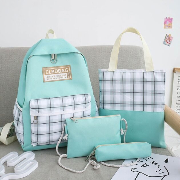 طقم حقائب مدرسية كاواي مكون من 4 قطع للمراهقين