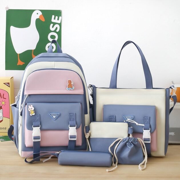 مجموعة حقائب مدرسية لطيفة مكونة من 5 قطع للمراهقين