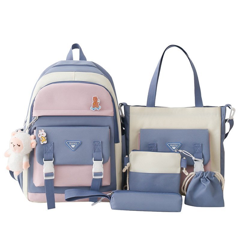 مجموعة حقائب مدرسية لطيفة مكونة من 5 قطع للمراهقين - الصورة 3