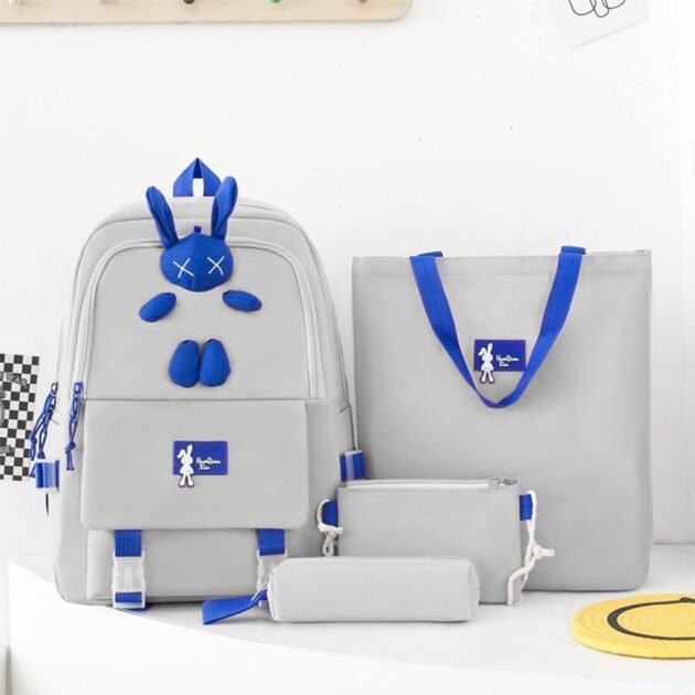 طقم حقائب مدرسية كاواي مكون من 4 قطع للمراهقين