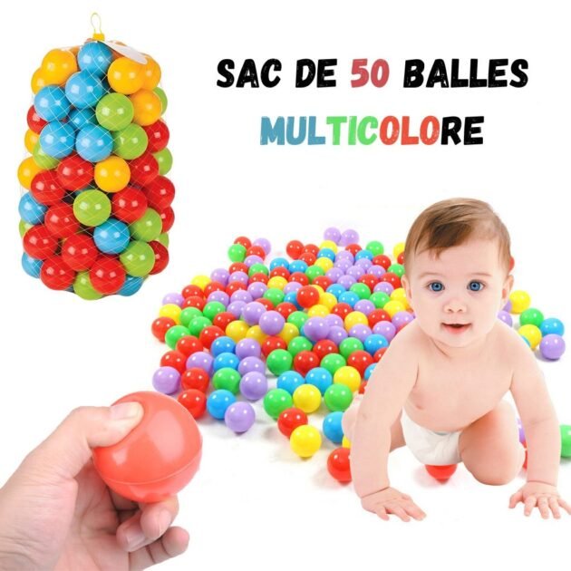 كيس يحتوي على 50 كرة لعب الألوان بقطر 75