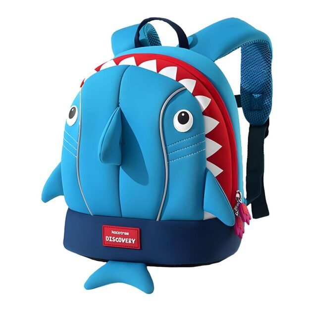 حقيبة ظهر بتصميم سمكة قرش لطيفة