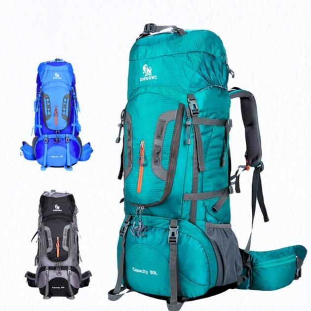 حقيبة ظهر مقاومة للماء بسعة 80 لترًا للمشي لمسافات