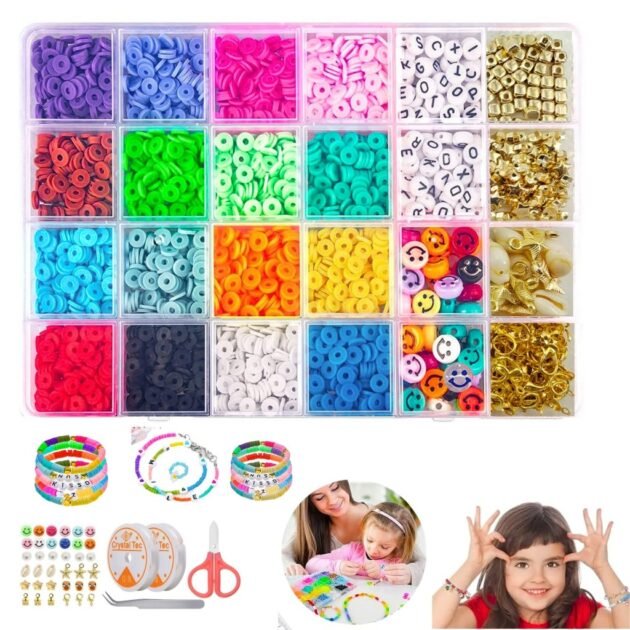 مجموعة من القلادات الطينية لصنع مجوهرات الأطفال