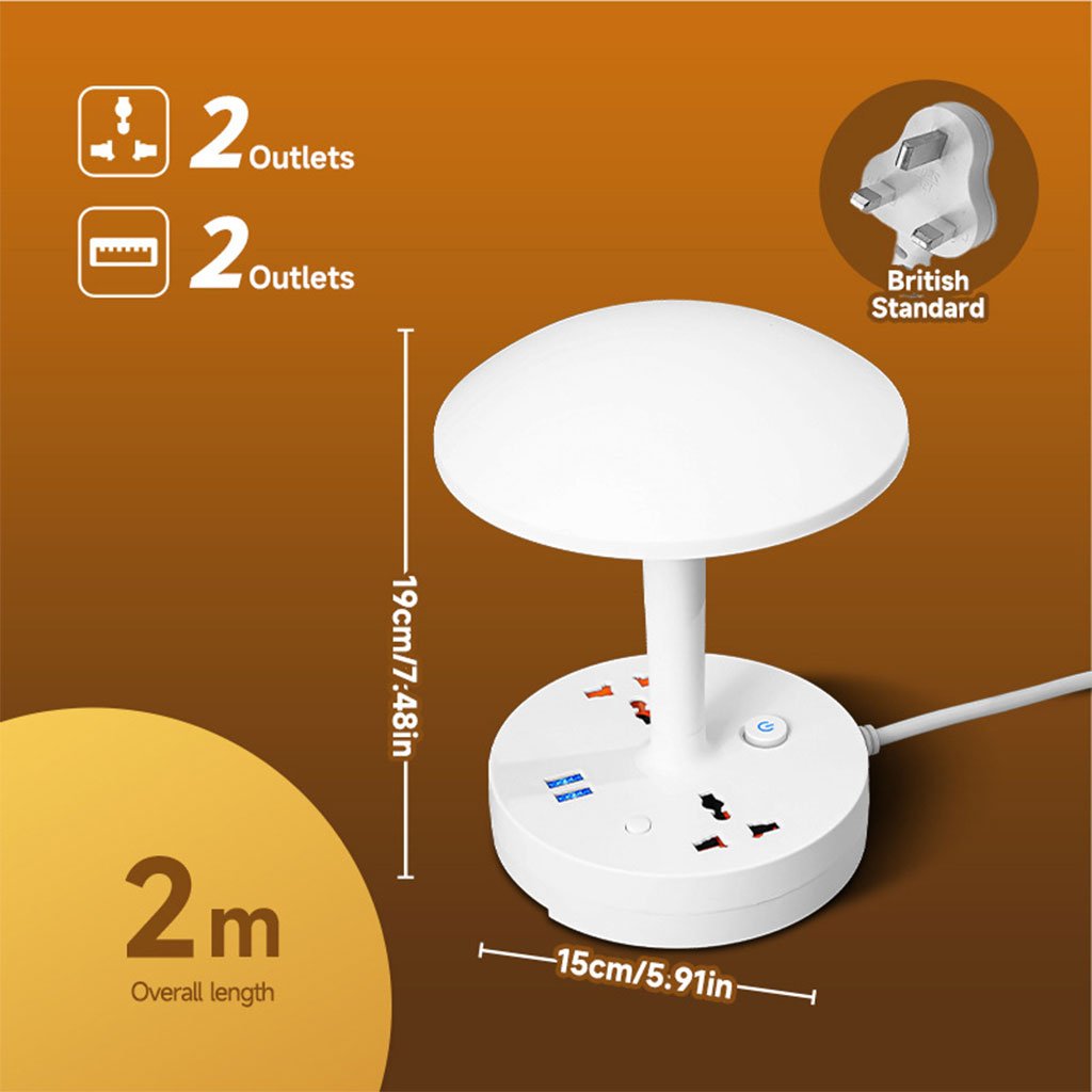Multiprise et lampe de bureau 2500W avec USB Ports à intensité variable 3 couleurs - الصورة 7