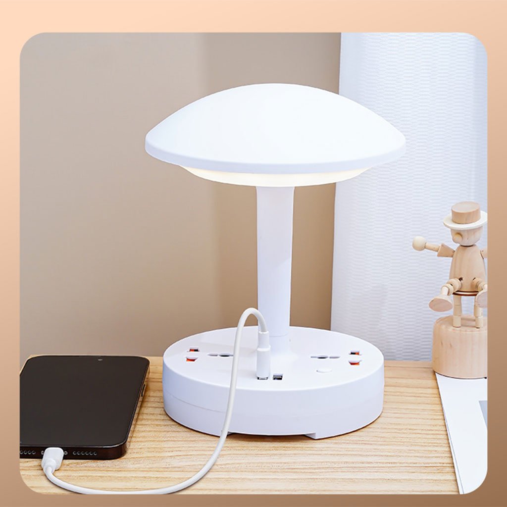 Multiprise et lampe de bureau 2500W avec USB Ports à intensité variable 3 couleurs - الصورة 5