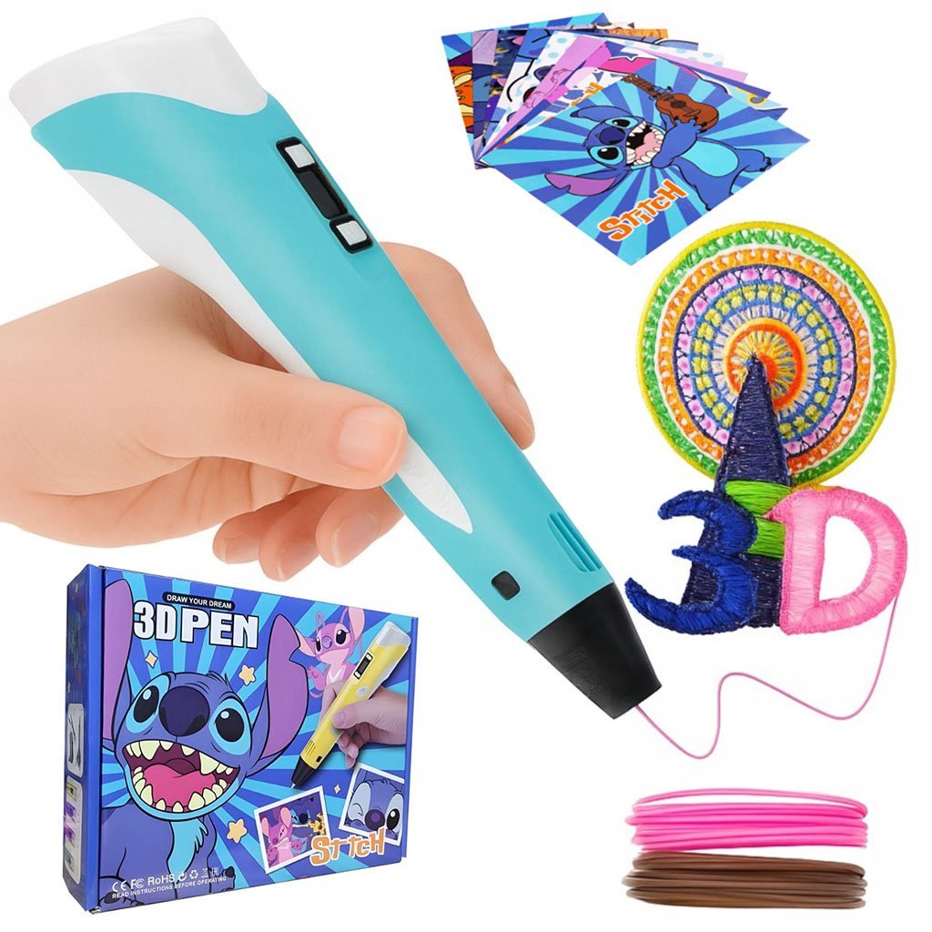 قلم رسم ثلاثي الأبعاد مع عبوات إعادة تعبئة الخيوط