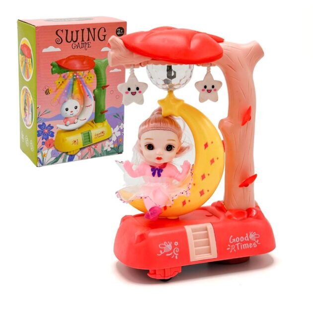 دمية موسيقية هزازة مع قمر دوار