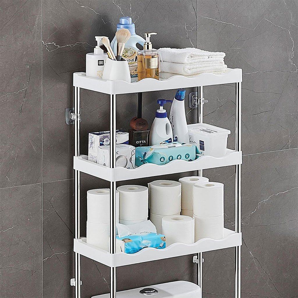 رف حمام ثلاثي الطبقات فوق المرحاض - الصورة 7