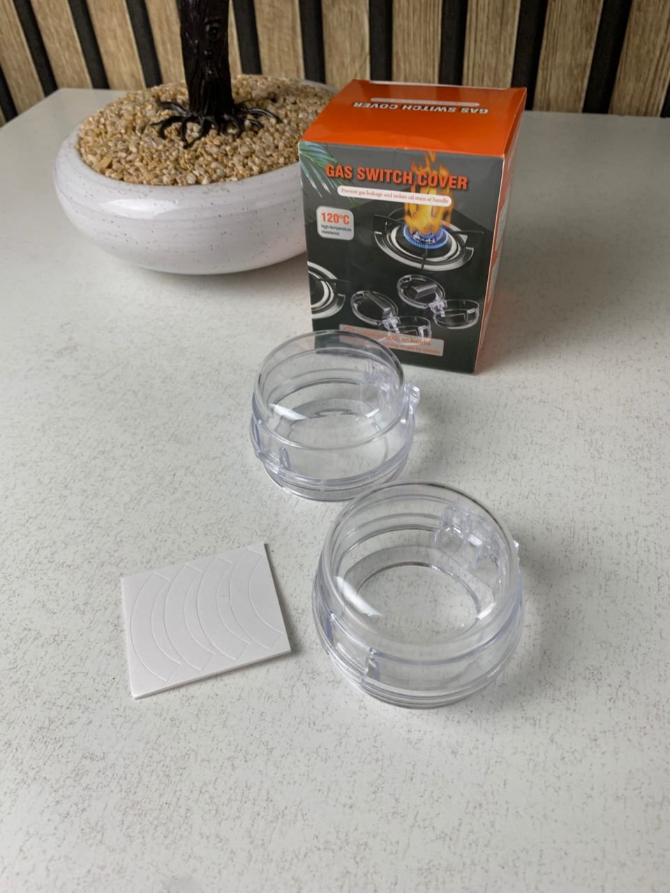 Pack de 4Pcs protections transparentes universelles pour boutons de cuisinière à gaz – طقم أغطية أزرار موقد الطبخ - الصورة 3