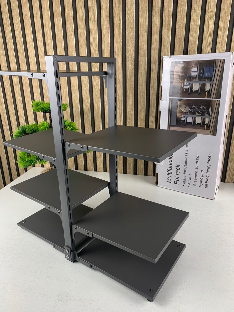 Organisateur de casseroles à fixer sous un meuble robuste et réglable à 7 niveaux – منظم أواني - الصورة 2