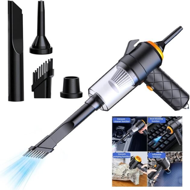 مكنسة كهربائية ومنفاخ هواء صغيران وقويان 2 في 1