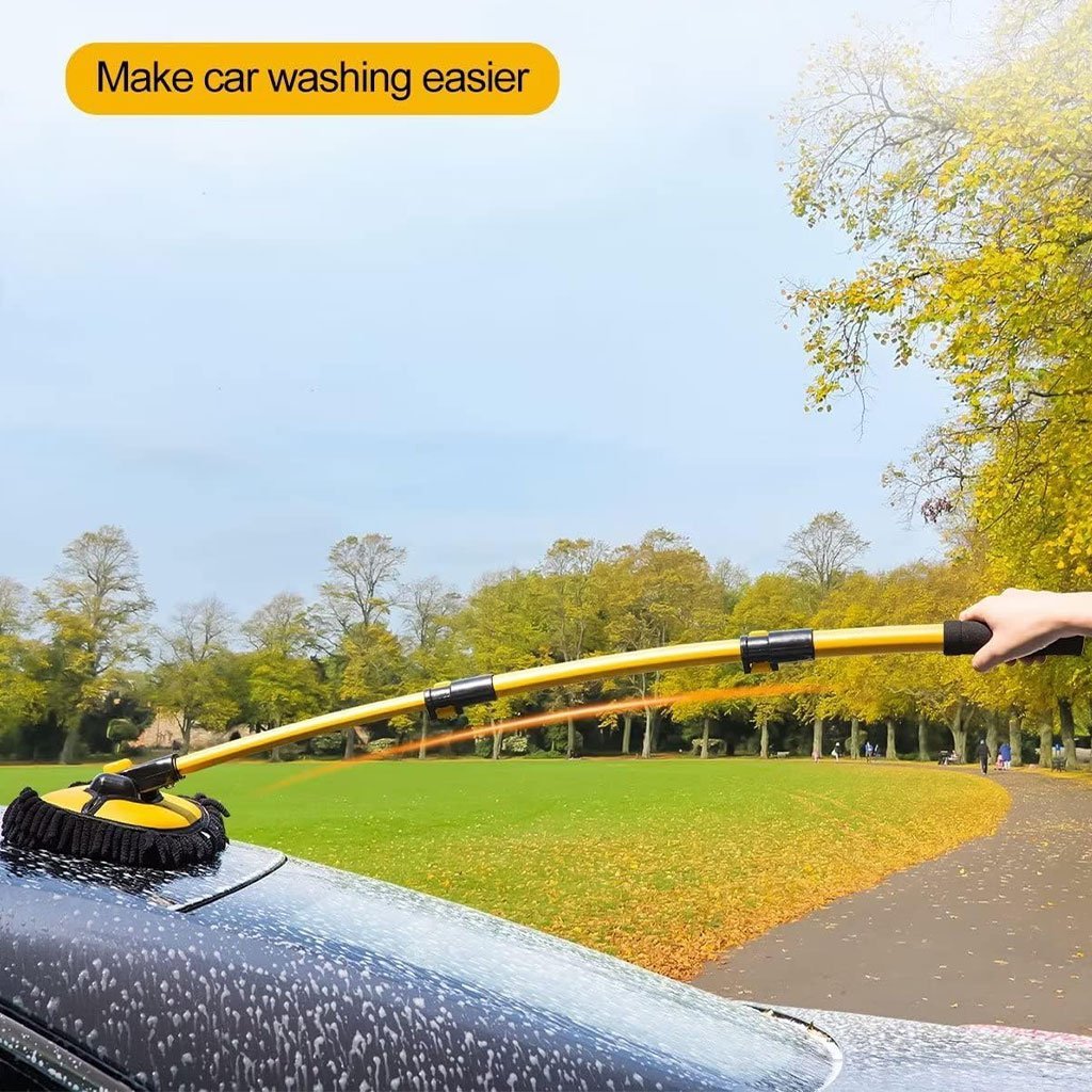 فرشاة غسيل سيارات من الألياف الدقيقة بمقابض قابلة - الصورة 2