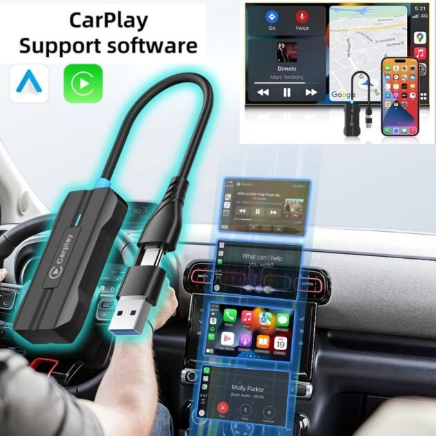 Adaptateur USB CarPlay Sans Fil pour Voitures - جهاز ميديا ذكي