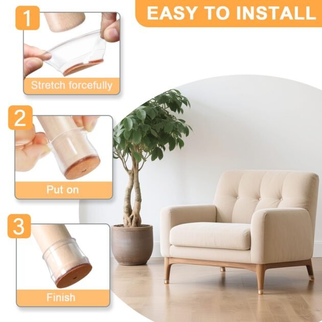 Protections de sol en silicone pour pieds de chaise pack 20pcs - طقم واقيات الأرجل للكراسي