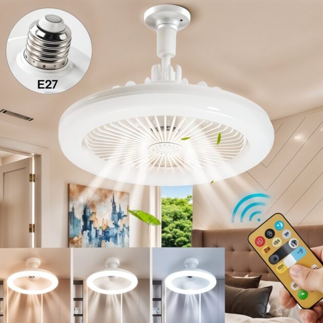 مروحة إضاءة سقفية E27 بقوة 30 واط