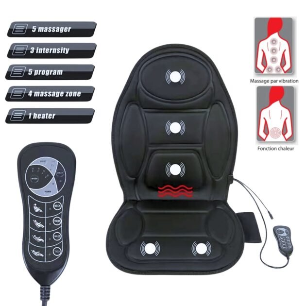 مقعد تدليك للسيارة والمنزل مع 5 أوضاع اهتزاز ووسادة