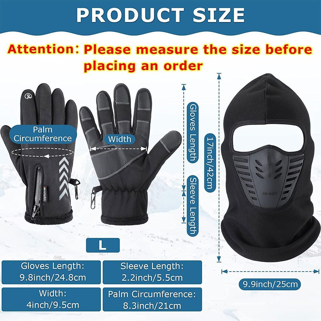 مجموعة قناع الوجه الشتوية من إكسيفور مع قفازات حرارية - الصورة 2