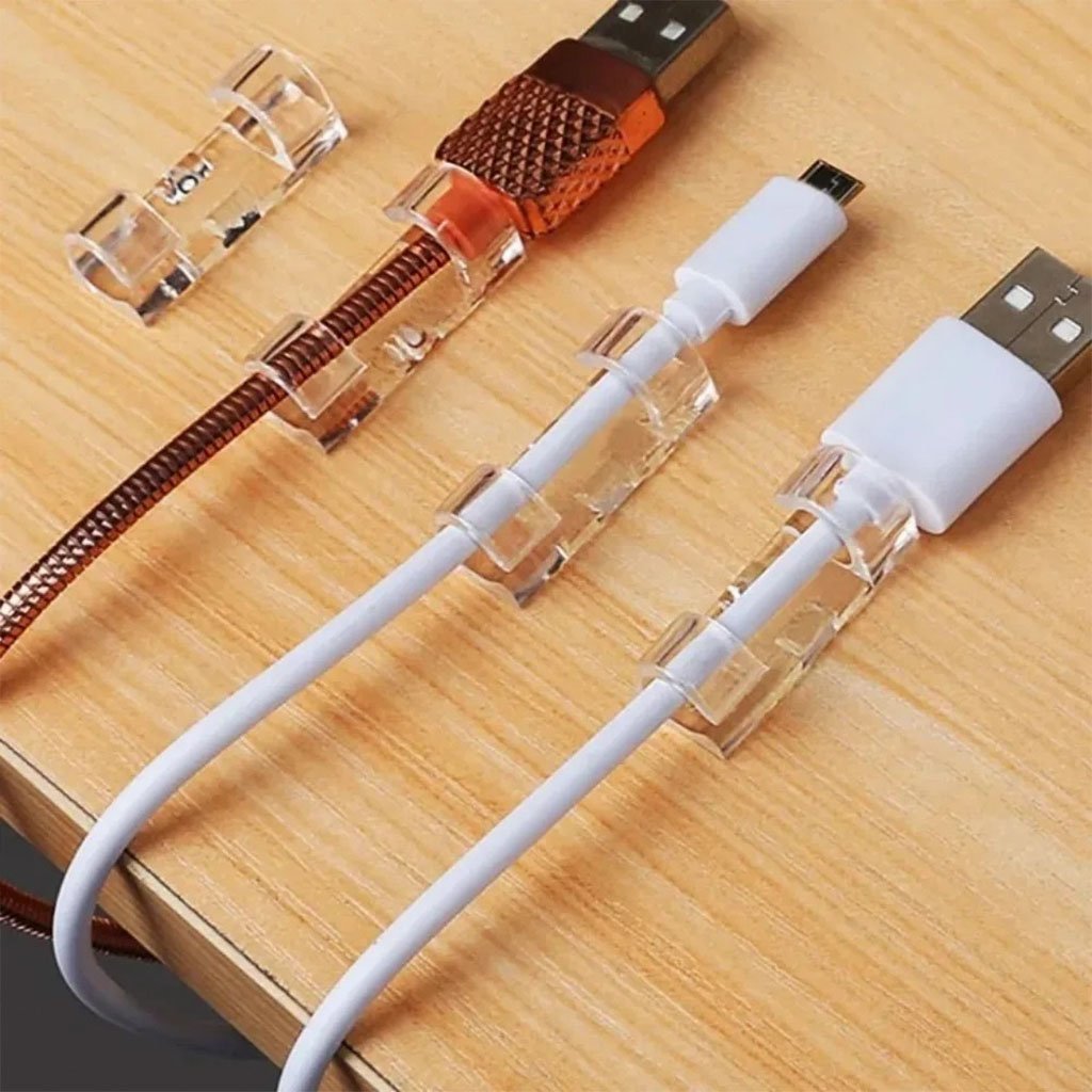 عبوة من 20 مشبك كابلات لاصقة وشفافة - الصورة 6