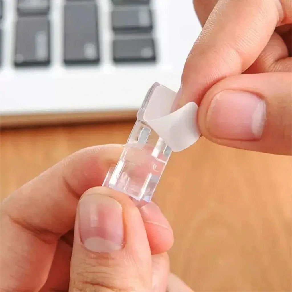 عبوة من 20 مشبك كابلات لاصقة وشفافة - الصورة 7