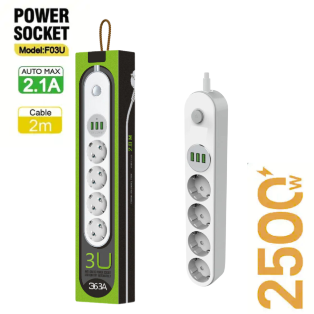 منفذ طاقة ثلاثي مزود بثلاثة منافذ