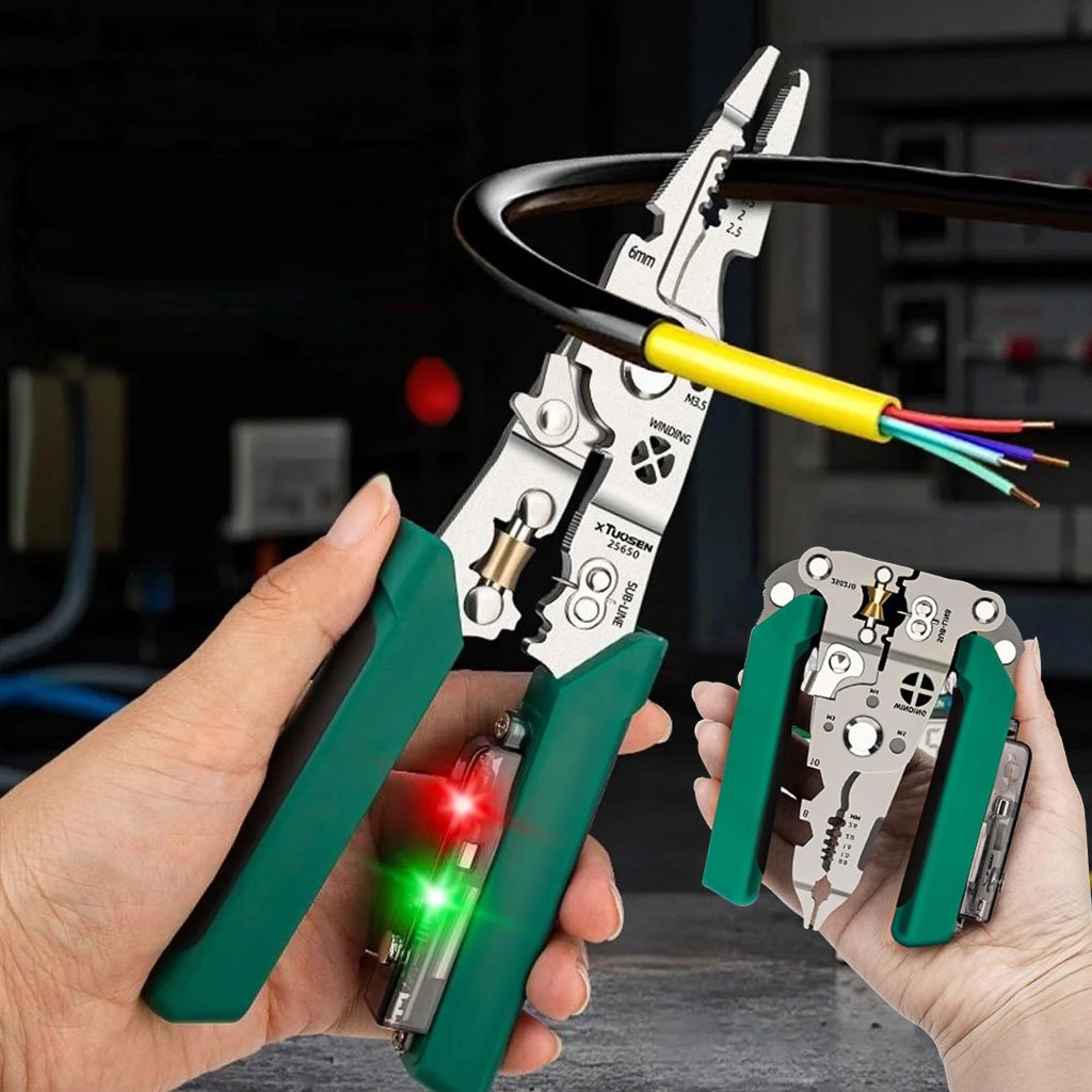 Pince à dénuder multifonction avec testeur de tension – أداة تجريد الأسلاك متعددة الوظائف