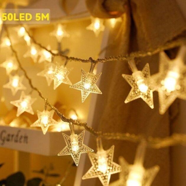 Guirlandes Lumineuses LED à Etoile 3M 2 Modes V8- أضواء سلسلة نجوم وضعان تزينية