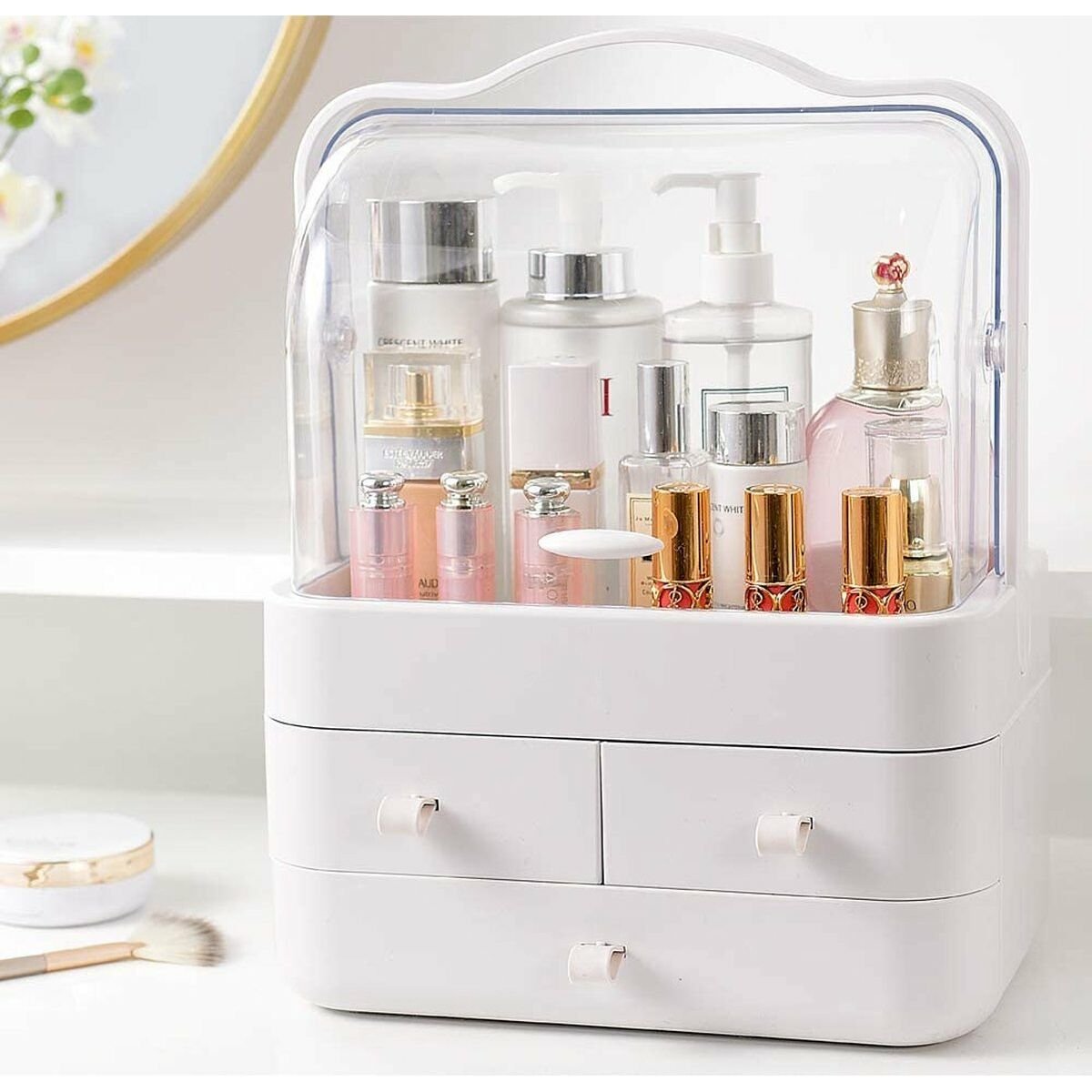 Boîte De Rangement Pour Maquillage Et Cosmétiques Avec 3 Tiroirs - الصورة 3