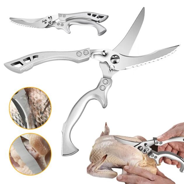 Ciseaux de cuisine en acier inoxydable avec manche en aluminium – مقص تقطيع اللحوم