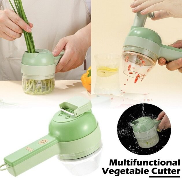 Set de coupe-légumes électrique portable 4 en 1 Chargement USB