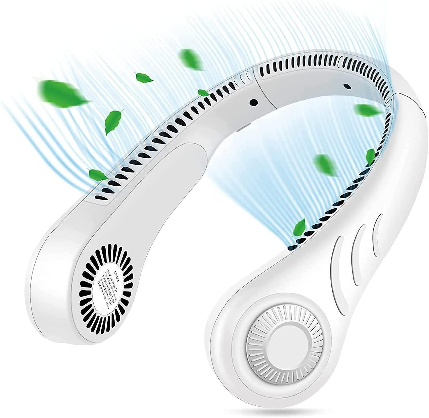 Ventilateur de cou portable 3 vitesses rechargeable USB, - الصورة 4