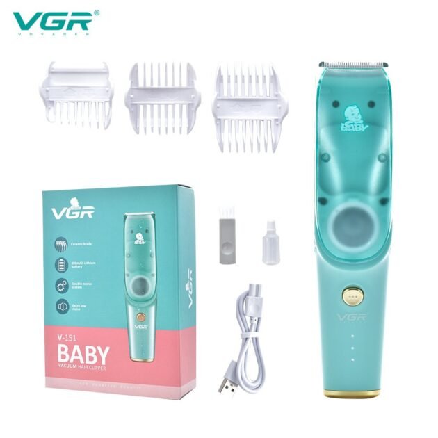 Tondeuse à cheveux à aspiration automatique pour bébé avec affichage numérique ultra-silencieuse