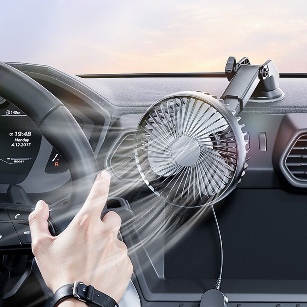 Ventilateur de Voiture Portable avec Fixation Par Ventouse – مروحة سيارة - الصورة 2