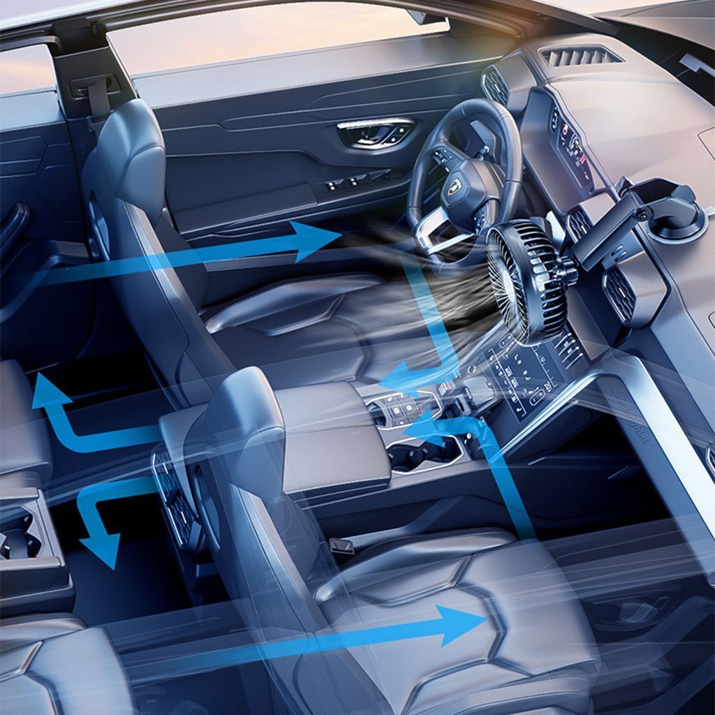 Ventilateur de Voiture Portable avec Fixation Par Ventouse – مروحة سيارة - الصورة 5