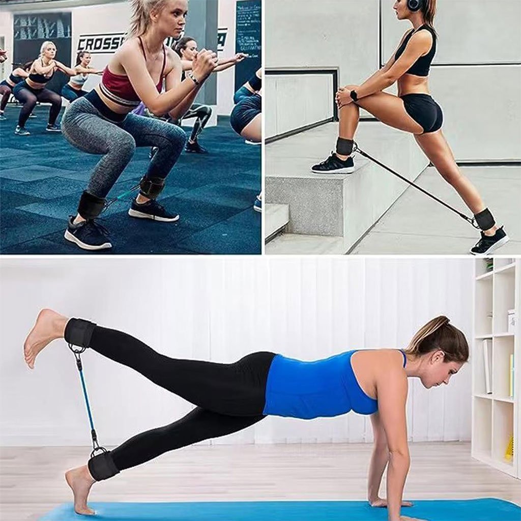مجموعة من 5 أربطة مقاومة للساق مع حزام للكاحل - الصورة 4