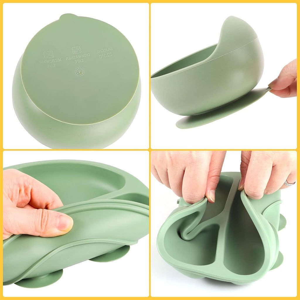 Lot de 6 accessoires d’alimentation en silicone pour bébé – طقم تغذية للأطفال - الصورة 5