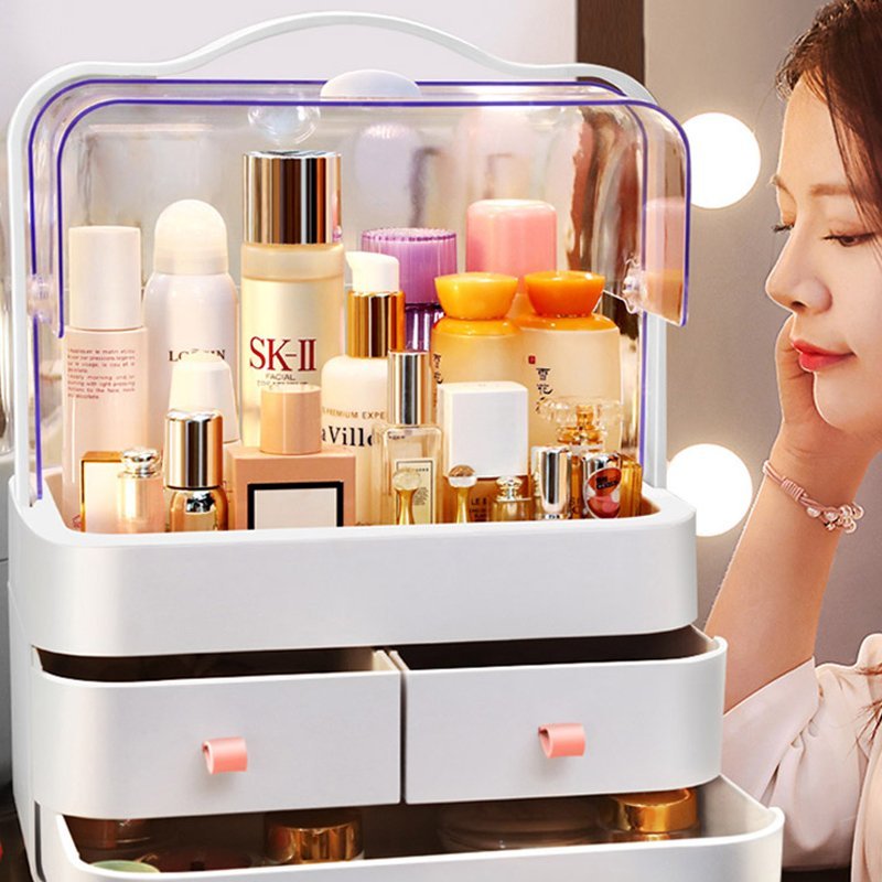 Boîte De Rangement Pour Maquillage Et Cosmétiques Avec 3 Tiroirs - الصورة 2