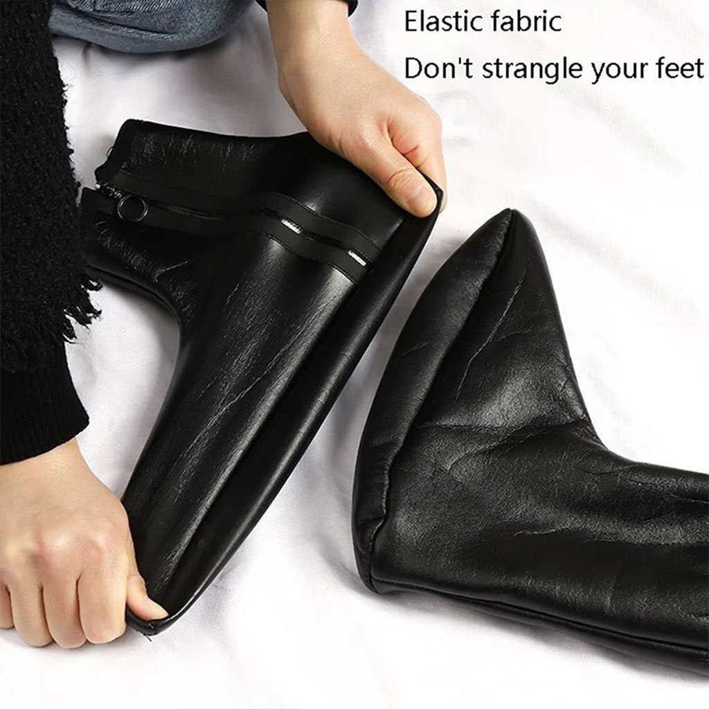 Paire de Chaussettes Chaudes d’hiver unisexes en cuir zippées - الصورة 4