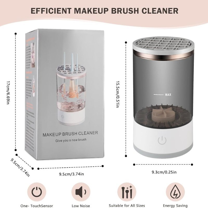 Machine de nettoyage de pinceaux maquillage électrique portable 3en1 - منظف ومجفف فرش المكياج الأوتوماتيكي - الصورة 4