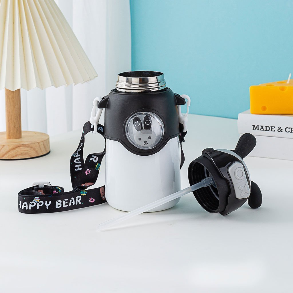 Bouteille Thermos en Acier Inoxydable 500 ml avec Paille, Motif Lapin pour Enfants - الصورة 8