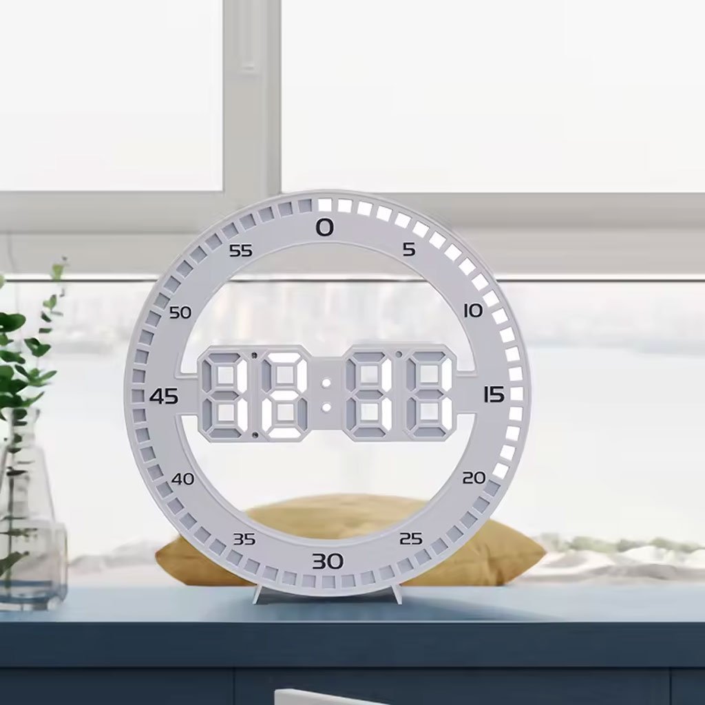 Horloge Murale et Réveil Affichage des Chiffres LED - الصورة 2