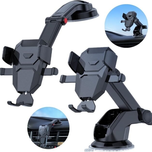 Support de Téléphone Solide pour Voiture Rotatif à 360° – حامل هاتف للسيارة دوار 360 درجة