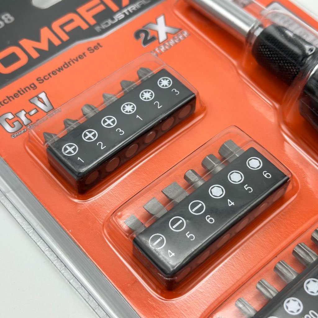 مطقم مفك براغي من 25 قطعة – Tournevis Cliquet SOMAFIX SFX5358 Coffret 25 Pièces en Acier Cr-V - الصورة 5