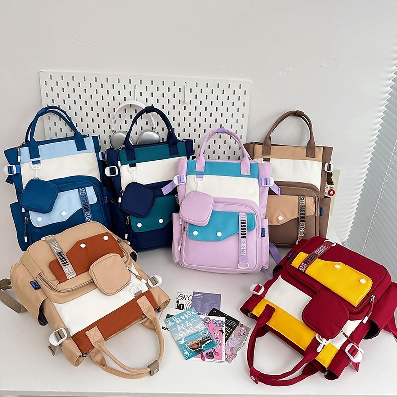 Ensemble de sacs d’école Kawai pour Enfants 2Pcs Avec Pochette Beige – محفظة 2 قطع كاواي مع محفظة صغيرة بيج - الصورة 3